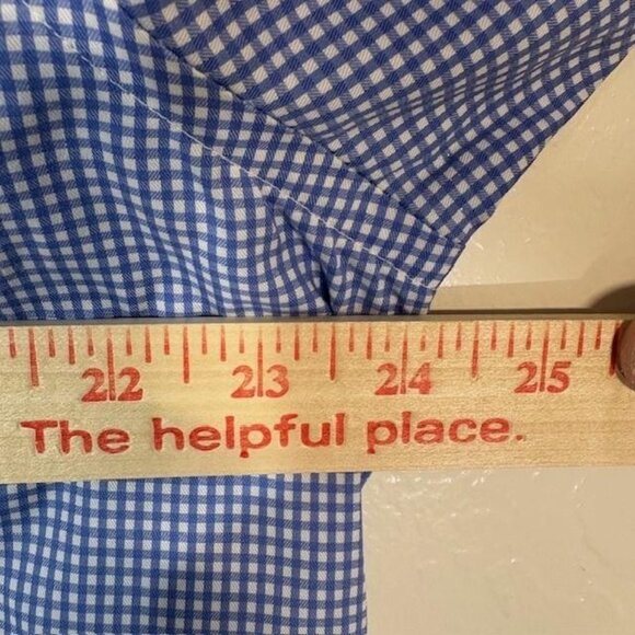 Eton Shirt Mens 18 46 Blue Gingham Check Contemporary York Dress Button Front - Picture 7 of 8